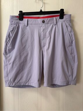 Men's Lavender Performance Flat-Front Shorts